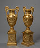 A pair of finely chased gilt bronze amphora-form vases of the Empire period, signed THOMIRE A PARIS
Paris, circa 1805